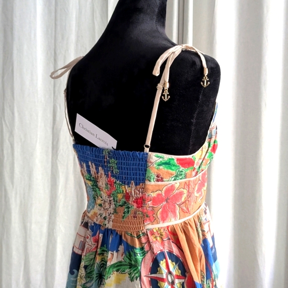 Christian Lacroix Pink Blue Spaghetti Strap Sundress - Picture 10 of 12